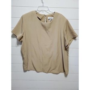 Adamo womens size 2XL lightweight short sleeve back keyhole button closure layer